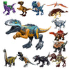 Assortiment de figurines de dinosaures en briques avec un grand indominus rex au centre - EducaKid