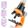 Gros plan sur les objectifs du microscope avec grossissements 100x, 400x et 1200x et vues de cellules - EducaKid