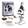 Kit microscope scientifique blanc avec sa boîte, ses flacons, lames et outils - EducaKid